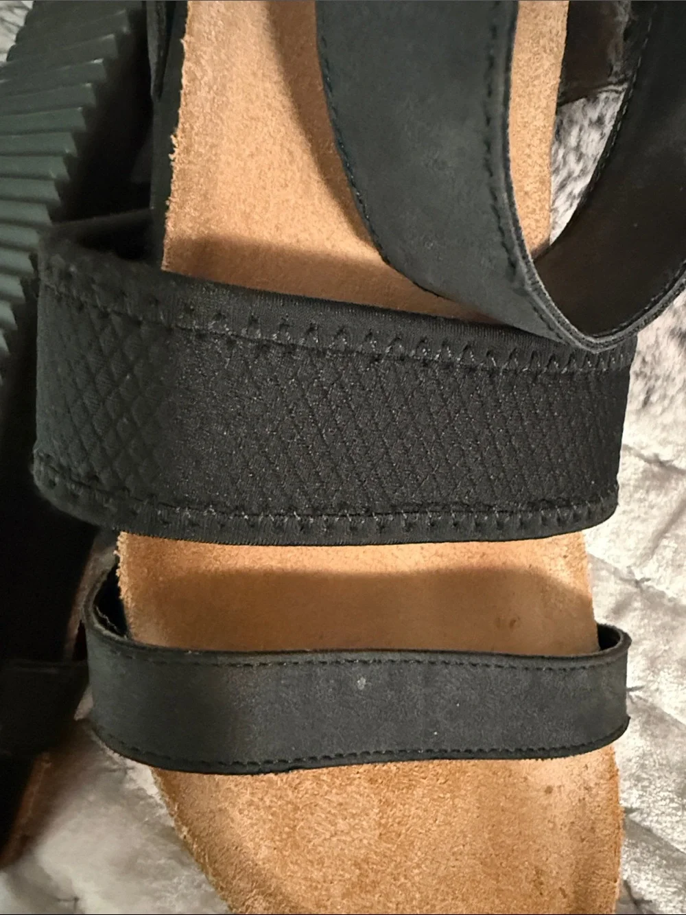 Volcom Black Strappy Open-Toe Women's Sandals with Tan Footbed